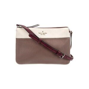 Kate Spade New York Crossbody Bag Brown & Cream Leather Adjustable Strap Dual-Co